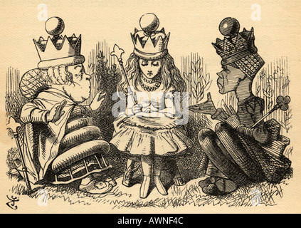 Alice con la regina Bianca e la Regina Rossa Foto Stock