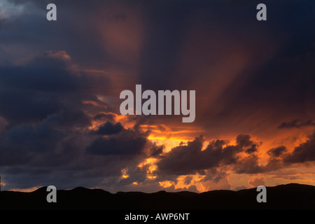 Tramonto sulla montagna, Damaraland, Namibia, Africa Foto Stock