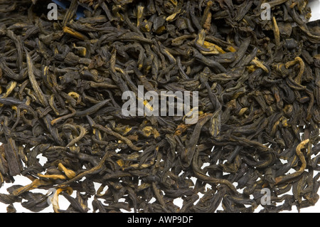 Tè nero close up foto tealeaf Foto Stock