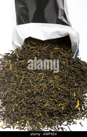 Tè nero close up foto sacco sacco carta paperbag tealeaf Foto Stock