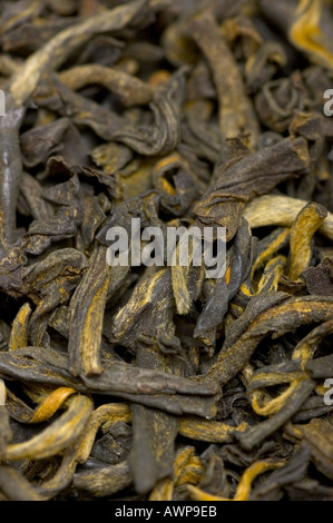 Tè nero close up foto tealeaf Foto Stock