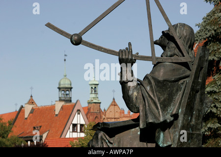 Johannes Hevelius Memorial nel centro storico della città di Danzica, Polonia, Europa Foto Stock