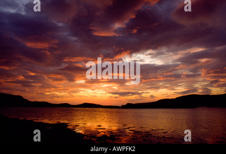 Tramonto sulla baia di Scourie Foto Stock