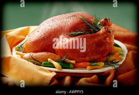 Pollo arrosto cena Foto Stock