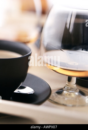 Caffè e Cognac, close-up Foto Stock