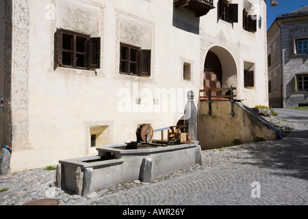 Case storiche, ben, Guarda, Bassa Engadina, Grigioni, Svizzera, Europa Foto Stock