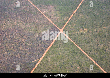 Attraversamento stradale, vista aerea, Dampier Peninsula, Western Australia, WA, Australia Foto Stock
