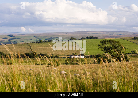 Serata al due volte Brewed Inn sulla B6318 Military Road visto dal muro di Adriano a Steel Rigg, Northumberland UK Foto Stock