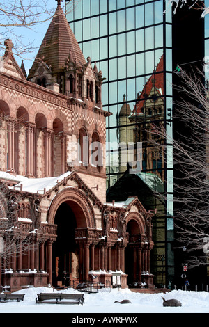 Chiesa della Trinità è una pietra miliare del Boston Copley Square Foto Stock