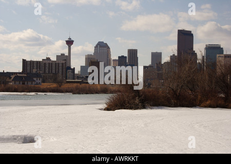 Calgary in inverno, Alberta Foto Stock