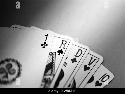 Carte da gioco, b&w. Foto Stock