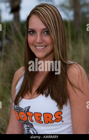 Hooters modello femminile Foto Stock