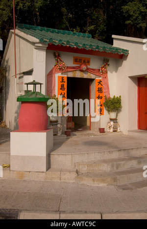 dh STANLEY HONG KONG Tin Hau tempio sulla strada lungomare lato strada principale dao Foto Stock