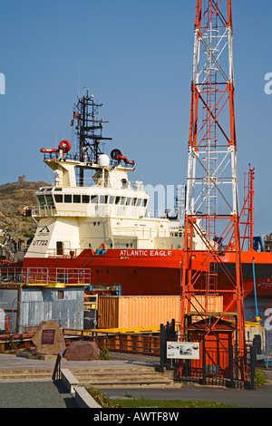 Olio di alimentazione rig nave osservata dal Harbourside Park St John s City Terranova in Canada Foto Stock