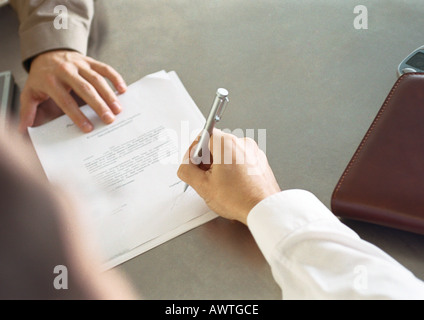 Commercianti di carta di firma. Foto Stock