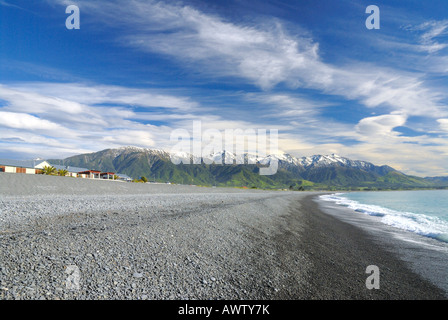 Vista di Kaikoura Peninsula, Sud Malborough, Nuova Zelanda Foto Stock