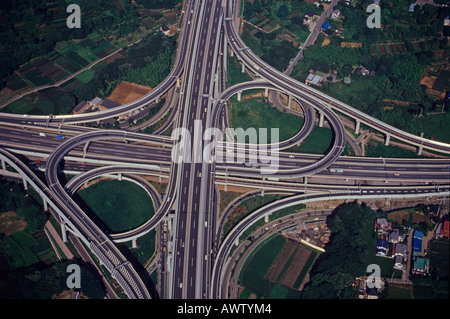 La fotografia aerea di Kawaguchi Interchange a Saitama Giappone Asia Foto Stock