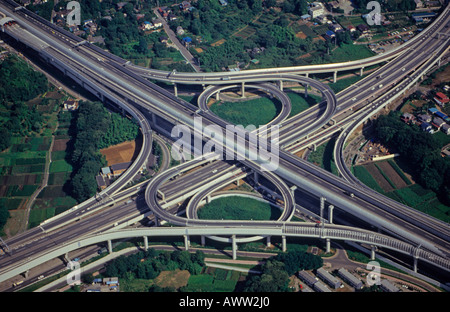 La fotografia aerea di Kawaguchi Interchange a Saitama Giappone Asia Foto Stock