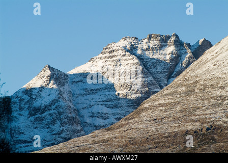 Primo piano di Ridge, un Teallach Wester Ross, Scozia nordoccidentale, sulla rotta della costa settentrionale 500 Foto Stock