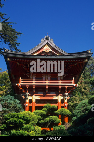 California San Francisco Golden Gate Park giardino giapponese del tè Pagoda Foto Stock