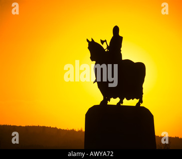 La Scozia, Stirling, Bannockburn, statua di Re Roberto Bruce Foto Stock