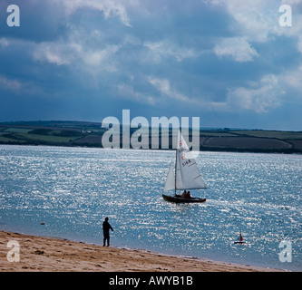 Navigando sul fiume Camel North Cornwall Foto Stock