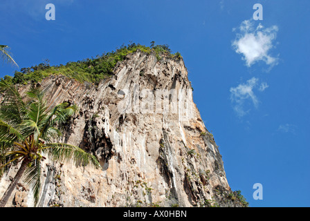 Popolare area di arrampicata, le montagne carsiche in Ao Railay nel sud della Thailandia Foto Stock