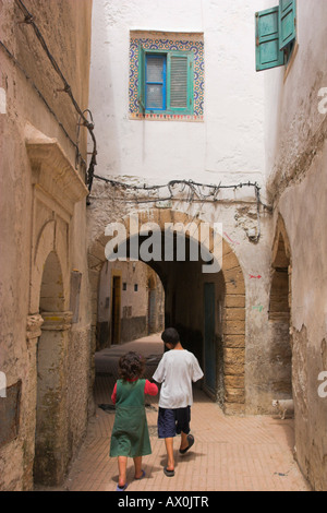 Marocco Essaouira, vicolo in Medina Foto Stock