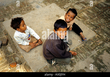Newa bambini in Kathmandu, Nepal, Asia Foto Stock