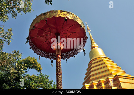 Sareerikkatartsirirak Pagoda di Wat Phan, inaugurato dal re Bhumipol il 9 giugno, 2007, Chiang Mai, Thailandia, Sud-est asiatico Foto Stock