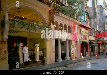 Cina, Hong Kong, centrale, ristoranti nella zona di Soho Foto Stock