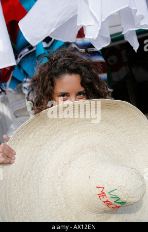 Giovane donna su Isla Mujeres, Cancun, Messico, Signor-03-03-2008 Foto Stock