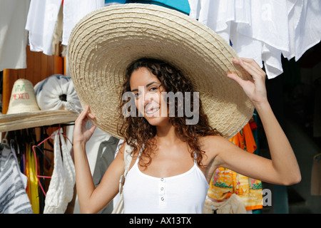 Giovane donna su Isla Mujeres, Cancun, Messico, Signor-03-03-2008 Foto Stock