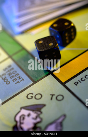 Gioco di monopoli, close up Foto Stock