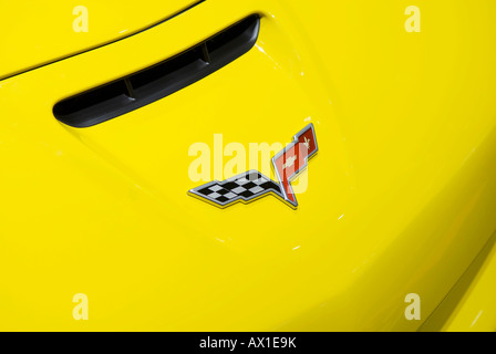 Chevrolet Corvette cofano ed emblema Foto Stock