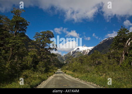Gravelroad Carretera Austral, Patagonia, Cile, Sud America Foto Stock