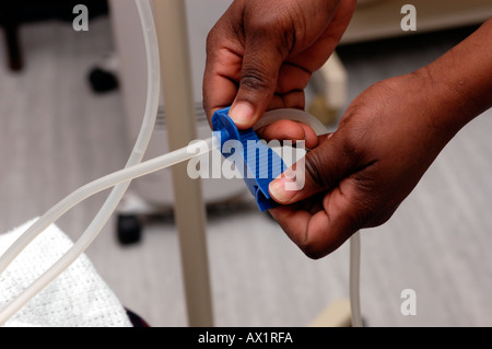 Sacchetto CAPD exchange Foto Stock