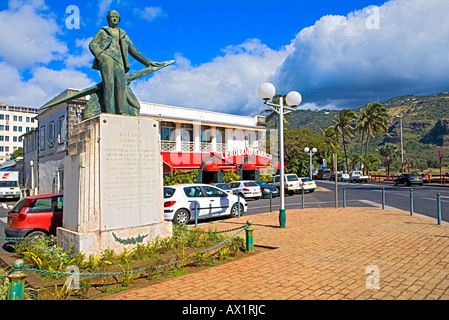 Statua di 'Roland Garros' aviatore francese in Saint-Denis de la Réunion Foto Stock
