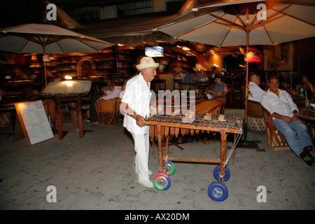 Musicisti di strada, Playa del Carmen, Messico Foto Stock