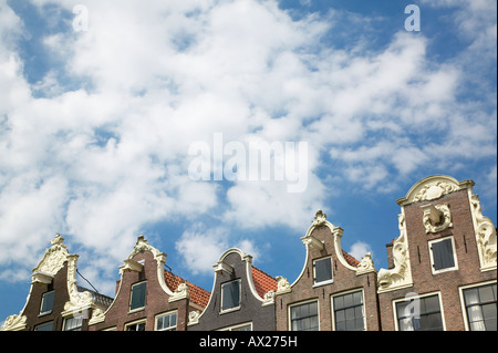 Gables di Canal case lungo il Brouwersgracht Canal Amsterdam Paesi Bassi Foto Stock