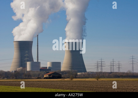 Un impianto ad energia nucleare, Gundremmingen, Svevia, Baviera, Germania, Europa Foto Stock