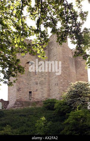 Conisbrough Castle nr a Doncaster nello Yorkshire meridionale il 90 ft mantenere ottagonale Foto Stock