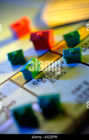 Gioco di monopoli, close up Foto Stock