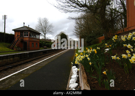 Heathfield Crowcombe stazione sul West Somerset linea ferroviaria da Vescovi Lydeard a Minehead Foto Stock