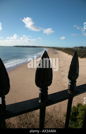 Tenby Beach South Wales, visto dall'Esplanade Foto Stock