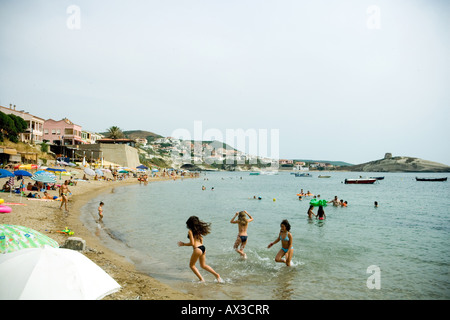 Sulla spiaggia di Sardegna vicino a Bosa Foto Stock