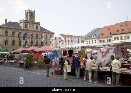 Municipio e Mercato, Weimar, Germania Foto Stock