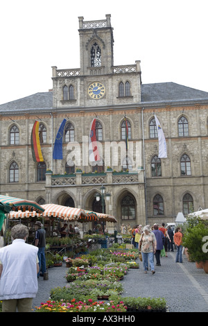 Municipio e Mercato, Weimar, Germania Foto Stock