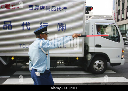 Responsabile del traffico, Kansai Kyoto, Giappone Foto Stock