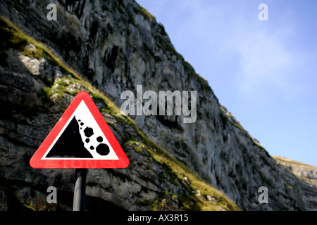 Rocce segno in caduta sul Great Orme, Llandudno Foto Stock